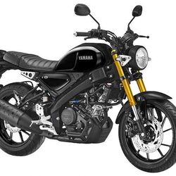 Yamaha XSR155 in the new metallic black colour scheme. 