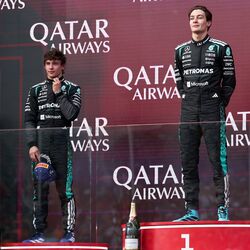 Mercedes celebrates a one-two finish at the Australian Grand Prix as George Russell wins ahead of teammate Kimi Antonelli in the season opener.
