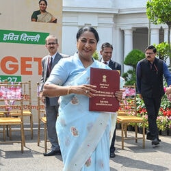 Delhi Chief Minister Rekha Gupta presents the 2026-27 state budget. 