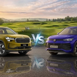 The Skoda Kodiaq Sportline and Selection L&K take on the Volkswagen Tayron R-Line in India’s premium seven-seat SUV segment.