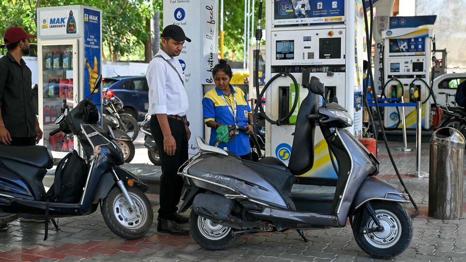 Fuel station in India displaying updated petrol and diesel rates
