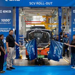 Eka Mobility has rolled out its 1,000th small commercial vehicle from the Chakan plant, which is an Eka 6S electric three-wheeler.