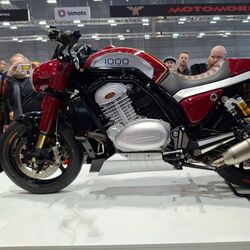 The Jawa 1000 Sport concept showcased at Brno combines cruiser-inspired styling with a reported 113 bhp parallel-twin engine.