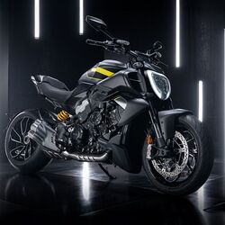 The Ducati Diavel V4 Black Roadster Livery pairs yellow accents with black and titanium tones for a sharper road presence.