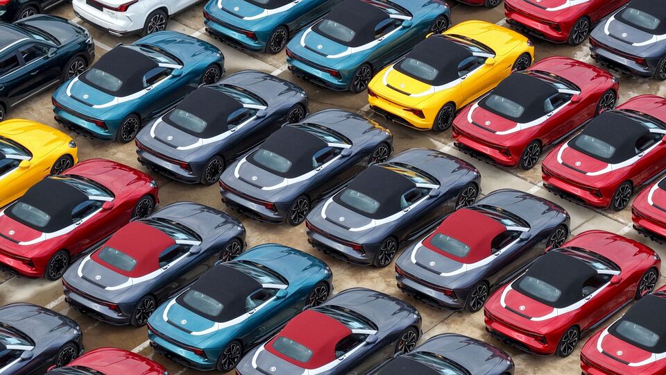 MG Cyberster stock yard