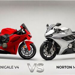 The Ducati Panigale V4 remains one of the most powerful production superbikes as it prepares to face the new Norton Manx R.