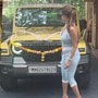 Malaika Arora’s Mahindra Thar Roxx Star Edition stands out with blacked-out styling and an all-black cabin. (nabeelndalvi/Instagram)