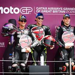 Raul Fernandez, Jorge Martín and Marco Bezzecchi completed an Aprilia 1-2-3 at the Silverstone MotoGP round.