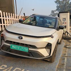 Tata Nexon EV being fast charged at a Statiq fast charger.
