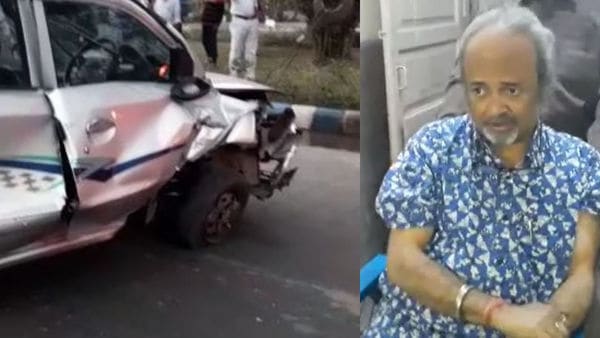 বাঁ দিকে দুর্ঘটনাগ্রস্ত গাড়ি। ডান দিকে হাসপাতালে সৌমিত্র রায় বাঁ দিকে দুর্ঘটনাগ্রস্ত গাড়ি। ডান দিকে হাসপাতালে সৌমিত্র রায়