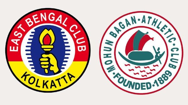 ইস্টবেঙ্গল ও মোহনবাগানের লোগো। ইস্টবেঙ্গল ও মোহনবাগানের লোগো।