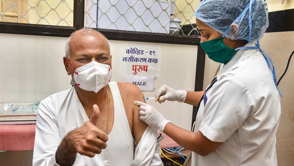 Mumbai: Dr TP Lahane, Director of Medical Education, being administered a dose of COVID-19 vaccine at a facility of JJ Hospital in Mumbai, Thursday, Feb. 18, 2021. (PTI Photo/Mitesh Bhuvad)(PTI02_18_2021_000209B) (PTI) Mumbai: Dr TP Lahane, Director of Medical Education, being administered a dose of COVID-19 vaccine at a facility of JJ Hospital in Mumbai, Thursday, Feb. 18, 2021. (PTI Photo/Mitesh Bhuvad)(PTI02_18_2021_000209B) (PTI)