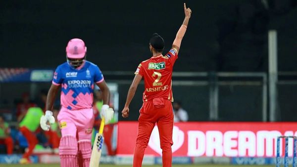 শেষ বলে স্যামসনকে আউট করার পর অর্শদীপের উচ্ছ্বাস। ছবি- আইপিএল। শেষ বলে স্যামসনকে আউট করার পর অর্শদীপের উচ্ছ্বাস। ছবি- আইপিএল।