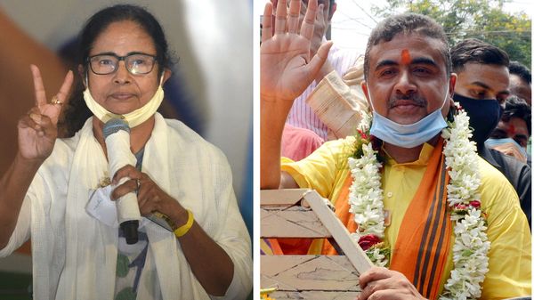মমতা বন্দ্যোপাধ্যায় এবং শুভেন্দু অধিকারী। (ছবি সৌজন্য সমীর জানা/হিন্দুস্তান টাইমস এবং এএনআই) মমতা বন্দ্যোপাধ্যায় এবং শুভেন্দু অধিকারী। (ছবি সৌজন্য সমীর জানা/হিন্দুস্তান টাইমস এবং এএনআই)
