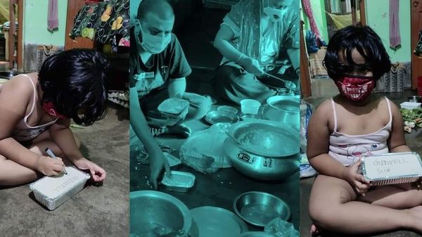 খাবারের প্যাকেটে সুহাসিনী লিখছে গেট ওয়েল সুন (ফেসবুক) খাবারের প্যাকেটে সুহাসিনী লিখছে গেট ওয়েল সুন (ফেসবুক)
