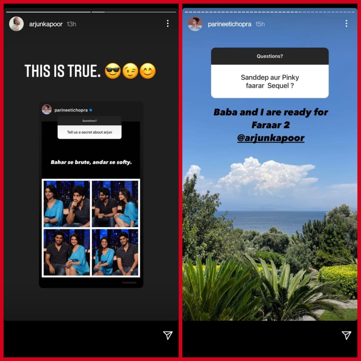 ইনস্টাগ্রামের চ্যাট সেশনে পরিণীতির সেইসব পোস্ট । ছবি সৌজন্যে - হিন্দুস্তান টাইমস ইনস্টাগ্রামের চ্যাট সেশনে পরিণীতির সেইসব পোস্ট । ছবি সৌজন্যে - হিন্দুস্তান টাইমস