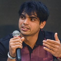 কলকাতায় নীরজ চোপড়া।  (PTI)