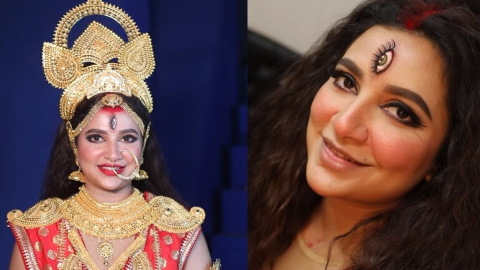 মহালয়ার ভোরে দুর্গা রূপে শুভশ্রী, কীভাবে সেজে প্রস্তুত হলেন নায়িকা? দেখে নিন - Subhashree Ganguly as Durga in the morning of Mahalaya, how did the heroine get ready? Take a look, Bangla