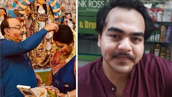 বাঁ দিকে বৈশাখীর সিঁথিতে সিঁদুর পরাচ্ছেন শোভন চট্টোপাধ্যায়। ডান দিকে শোভনবাবুর ছেলে ঋষি। বাঁ দিকে বৈশাখীর সিঁথিতে সিঁদুর পরাচ্ছেন শোভন চট্টোপাধ্যায়। ডান দিকে শোভনবাবুর ছেলে ঋষি।