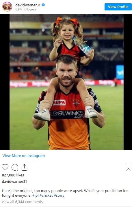 হায়দরাবাদের অজি তারকা ডেভিড ওয়ার্নার (ছবি:ইনস্টাগ্রাম) হায়দরাবাদের অজি তারকা ডেভিড ওয়ার্নার (ছবি:ইনস্টাগ্রাম)