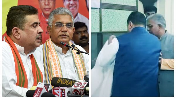 দিলীপ ঘোষ এবং শুভেন্দু অধিকারী। (ছবি সৌজন্য পিটিআই এবং সংগৃহীত) দিলীপ ঘোষ এবং শুভেন্দু অধিকারী। (ছবি সৌজন্য পিটিআই এবং সংগৃহীত)