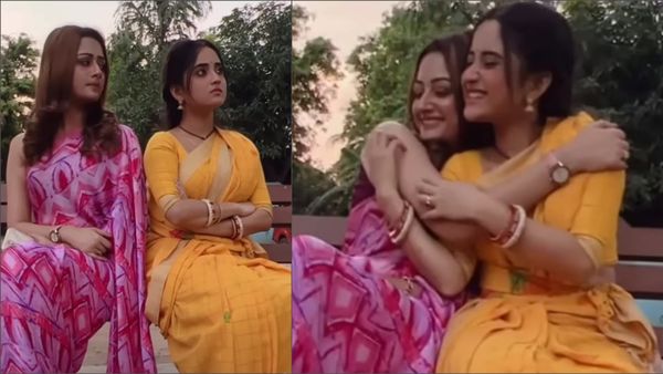 টেসের সাথে গলা জড়াজড়ি করে মিঠাই। টেসের সাথে গলা জড়াজড়ি করে মিঠাই।
