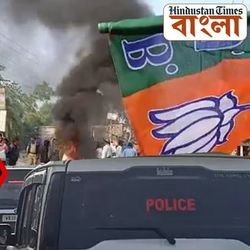 নন্দীগ্রামে বিজেপির ১২ ঘণ্টার বনধ পালন, রাস্তায় টায়ার জ্বালিয়ে বিক্ষোভ