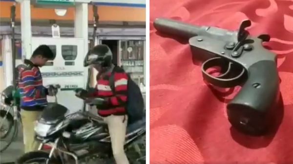 বোতলেই দিতে হবে পেট্রল, বন্দুক দেখিয়ে পাম্পকর্মীদের খুনের হুমকি BJP নেতার। (ছবি সৌজন্য সংগৃহীত) বোতলেই দিতে হবে পেট্রল, বন্দুক দেখিয়ে পাম্পকর্মীদের খুনের হুমকি BJP নেতার। (ছবি সৌজন্য সংগৃহীত)