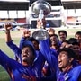 অনূর্ধ্ব-১৯ বিশ্বকাপজয়ী ভারতীয় দল। ছবি- আইসিসি।