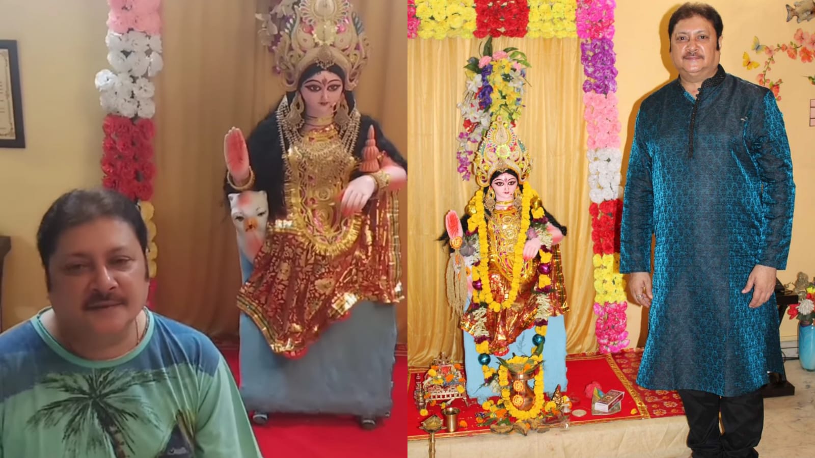 দেবী প্রতিমার সাথে অভিষেক। দেবী প্রতিমার সাথে অভিষেক।
