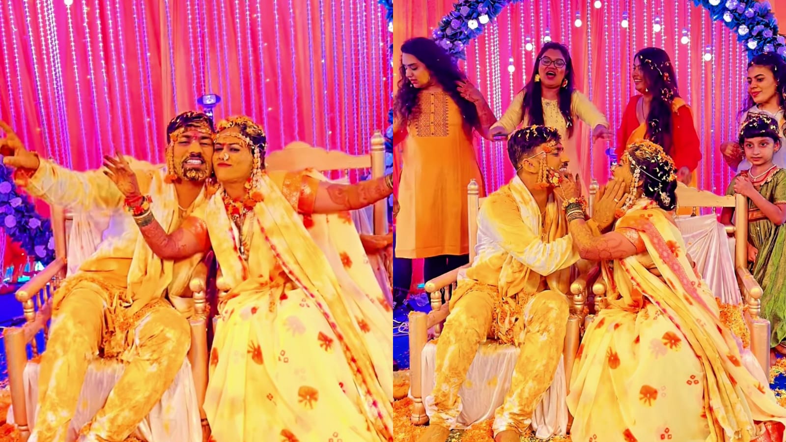 सायली आणि धवल यांच्या हळदीतील काही फोटो