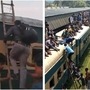 ইদের আগে বাড়ি ফেরার ধুম, মই দিয়ে ট্রেনের ছাদে তোলার 'ব্যবসা' বাংলাদেশে। (ছবিটি প্রতীকী, সৌজন্যে ফেসবুক)