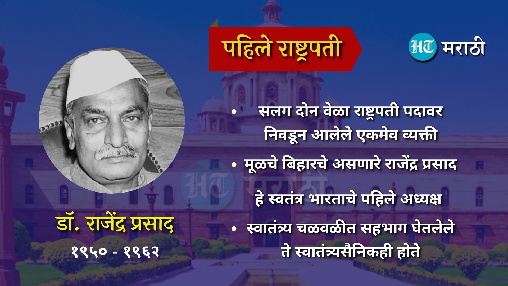 पहिले राष्ट्रपती डॉक्टर राजेंद्र प्रसाद