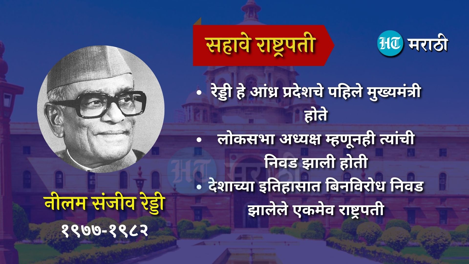 सहावे राष्ट्रपती नीलम संजीव रेड्डी