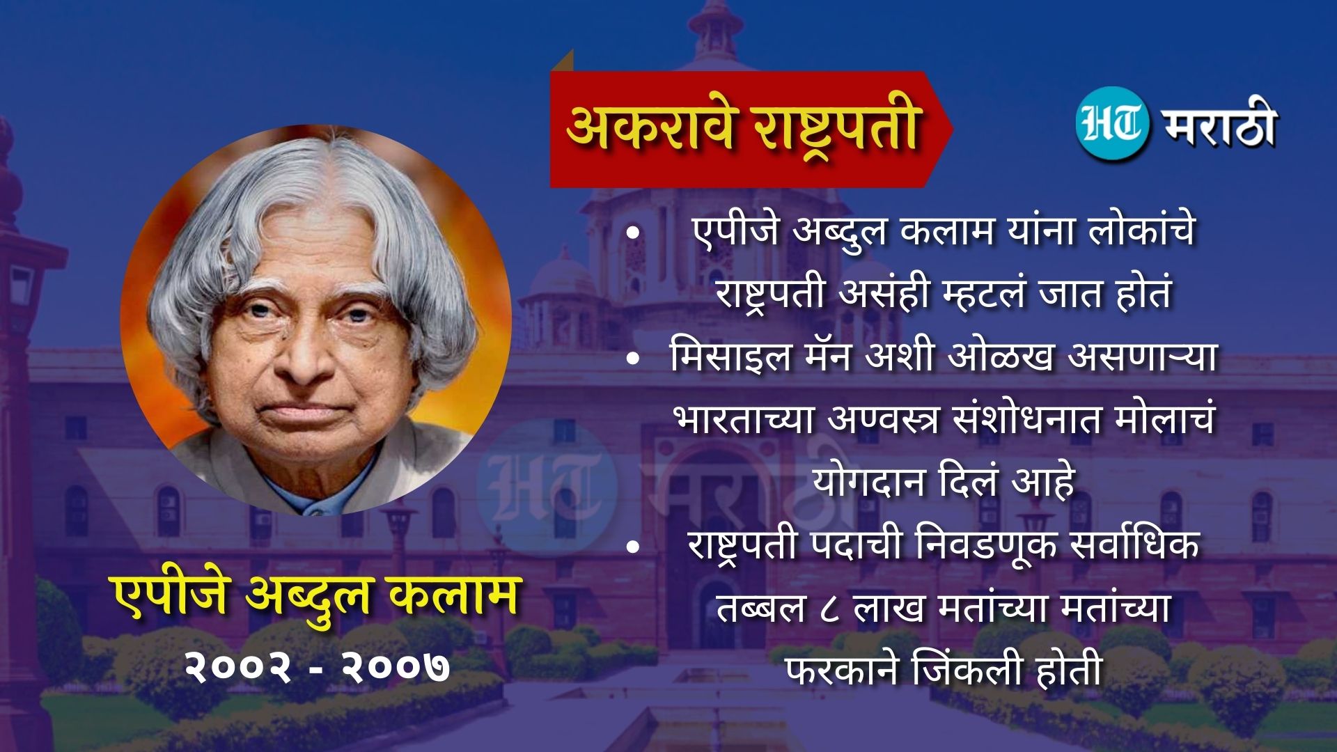&nbsp;अकरावे राष्ट्रपती डॉक्टर एपीजे अब्दुल कलाम