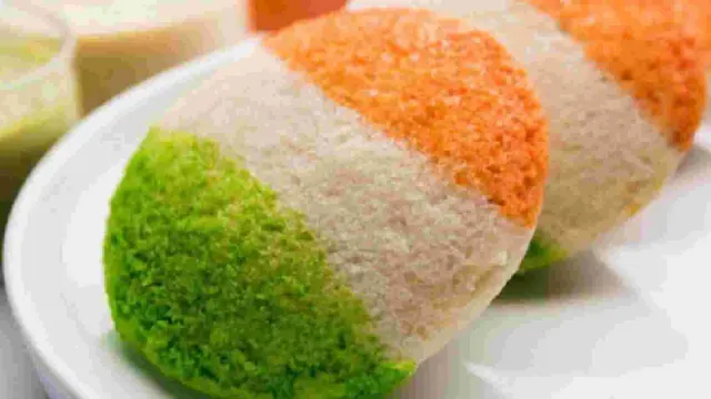 <p>तिरंग्याच्या रंगाची डिश</p>