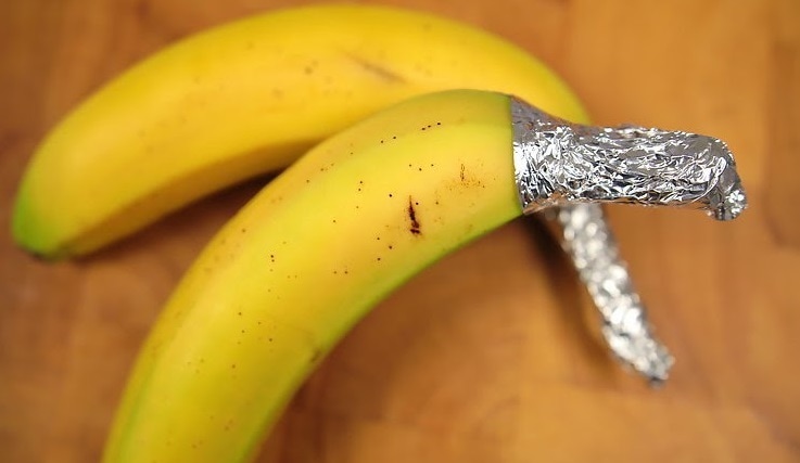 అరటిపండ్లను తాజాగా ఉంచాలనుకుంటే.. దాని కాడలను కవర్తో కప్పి ఉంచండి. ఇది అత్యంత సులువైన ప్రభావవంతమైన మార్గం. అరటిపండ్ల కాడలను అల్యూమినియం ఫాయిల్ లేదా ప్లాస్టిక్తో కప్పి ఉంచితే ఎక్కువ కాలం పండ్లు నిల్వ ఉంటాయి. అరటిపండ్లను తాజాగా ఉంచాలనుకుంటే.. దాని కాడలను కవర్తో కప్పి ఉంచండి. ఇది అత్యంత సులువైన ప్రభావవంతమైన మార్గం. అరటిపండ్ల కాడలను అల్యూమినియం ఫాయిల్ లేదా ప్లాస్టిక్తో కప్పి ఉంచితే ఎక్కువ కాలం పండ్లు నిల్వ ఉంటాయి.