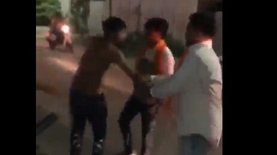 Muslim youth beaten video In Ahmedabad