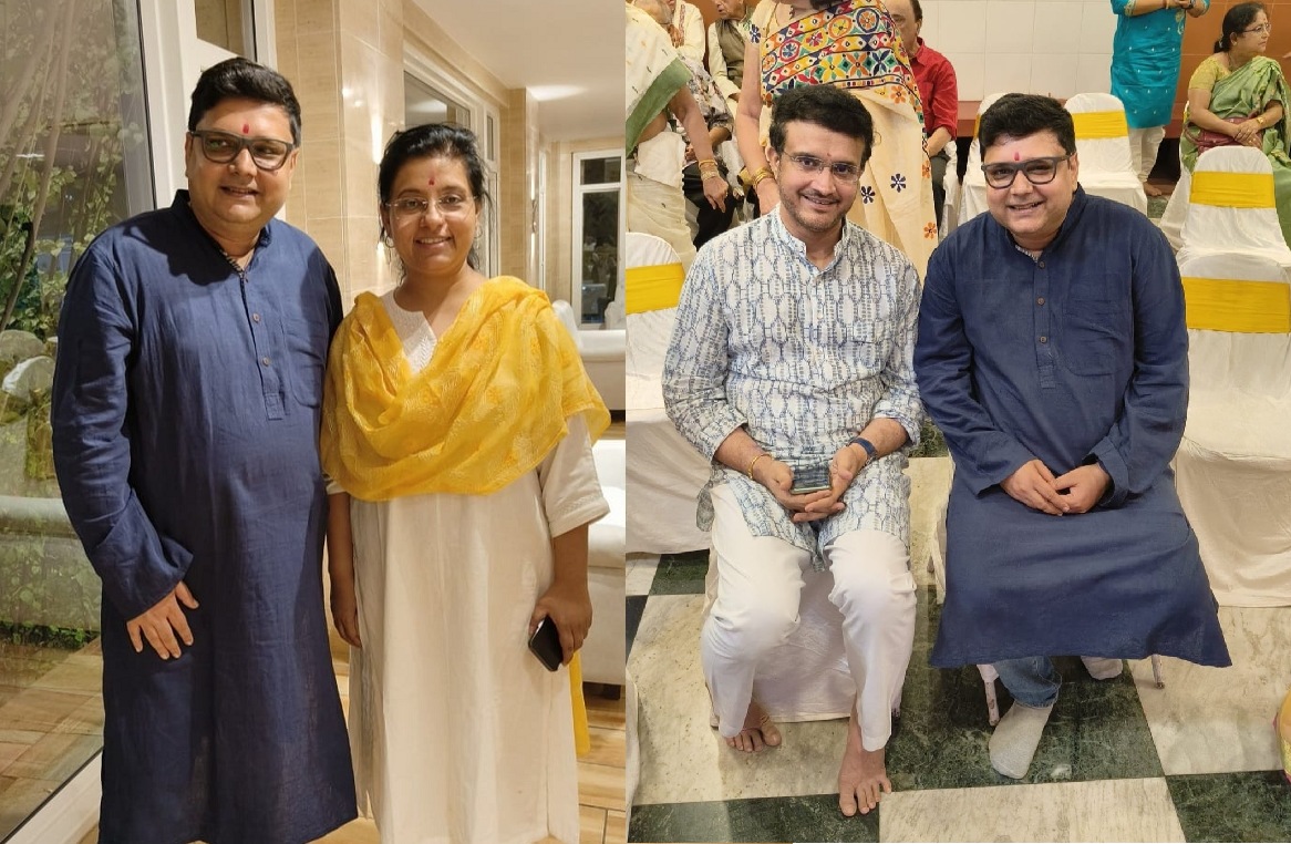 কালী পুজোর আনন্দে মাতোয়ারা সৌরভ (ছবি-ফেসবুক) কালী পুজোর আনন্দে মাতোয়ারা সৌরভ (ছবি-ফেসবুক)