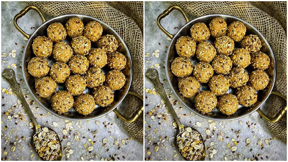 মাল্টিগ্ৰেন আটা লাড্ডু মাল্টিগ্ৰেন আটা লাড্ডু