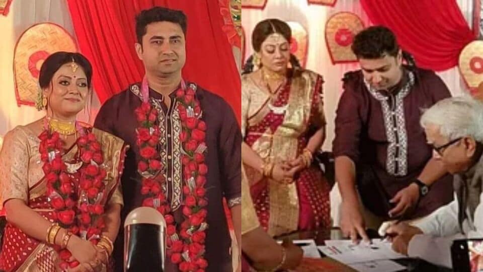 Shatarup Ghosh and Paheli Saha wedding: পরিণতি পেল দীর্ঘদিনের  প্রেম,শতরূপ-পহেলির বিয়ের সাক্ষী হিসেবে স্বাক্ষর বিমান বসুর - Shatarup  Ghosh and Paheli Saha wedding Biman Basu signed ...