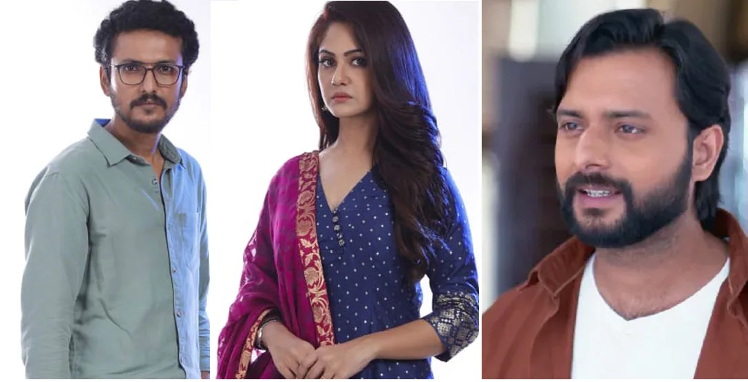 <p>সোনায় সোহাগার লিড কাস্ট- কৌশিক, তৃণা ও ইন্দ্রাশিস</p> <p>সোনায় সোহাগার লিড কাস্ট- কৌশিক, তৃণা ও ইন্দ্রাশিস</p>