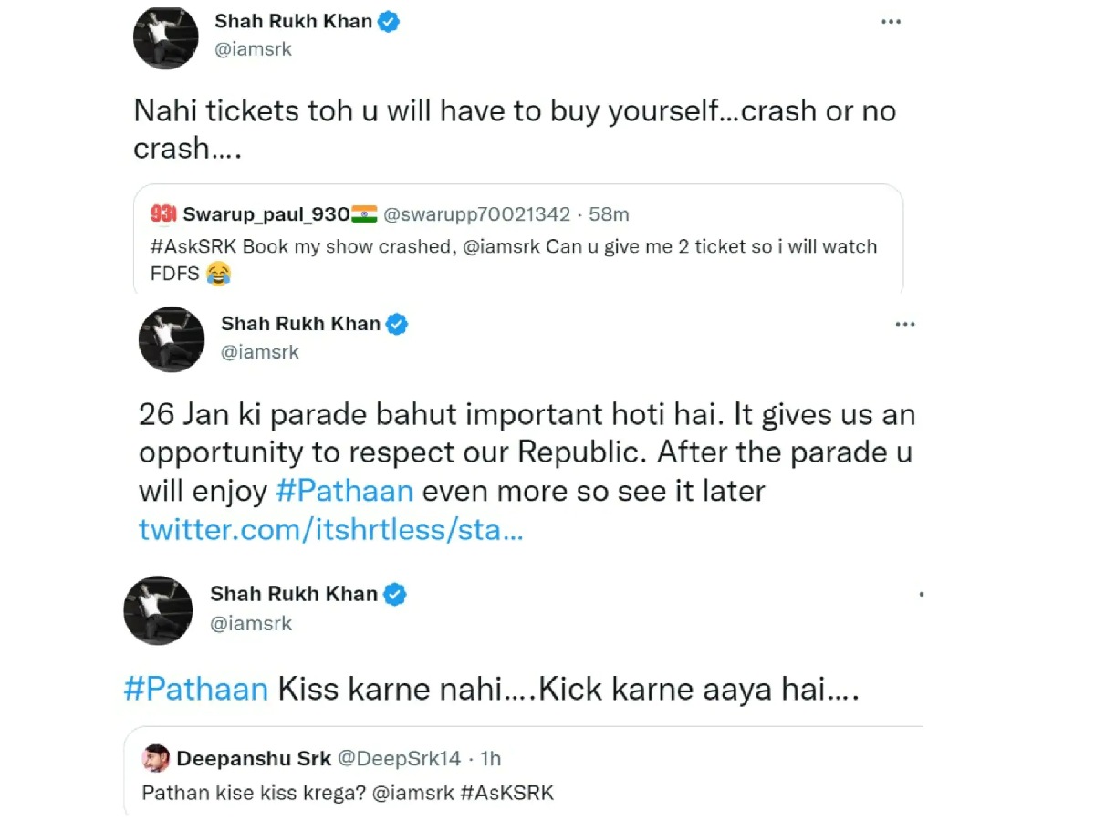 <p>‘পাঠান’ শাহরুখের উত্তর ভক্তদের</p> <p>‘পাঠান’ শাহরুখের উত্তর ভক্তদের</p>