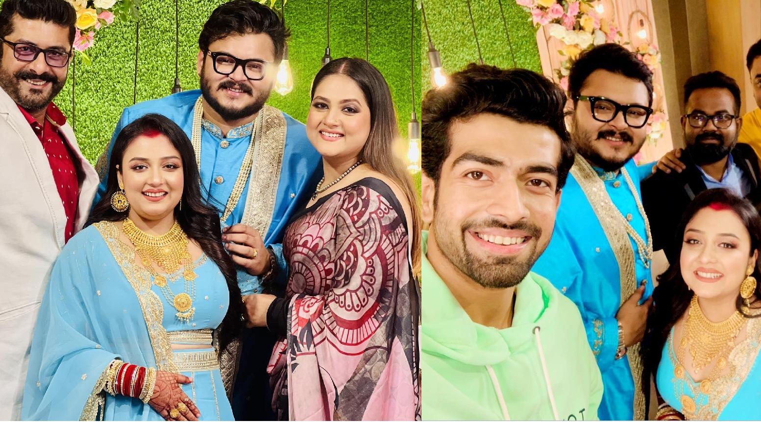 <p>নবদম্পতিকে শুভেচ্ছা জানাতে হাজির টলিউড</p> <p>নবদম্পতিকে শুভেচ্ছা জানাতে হাজির টলিউড</p>