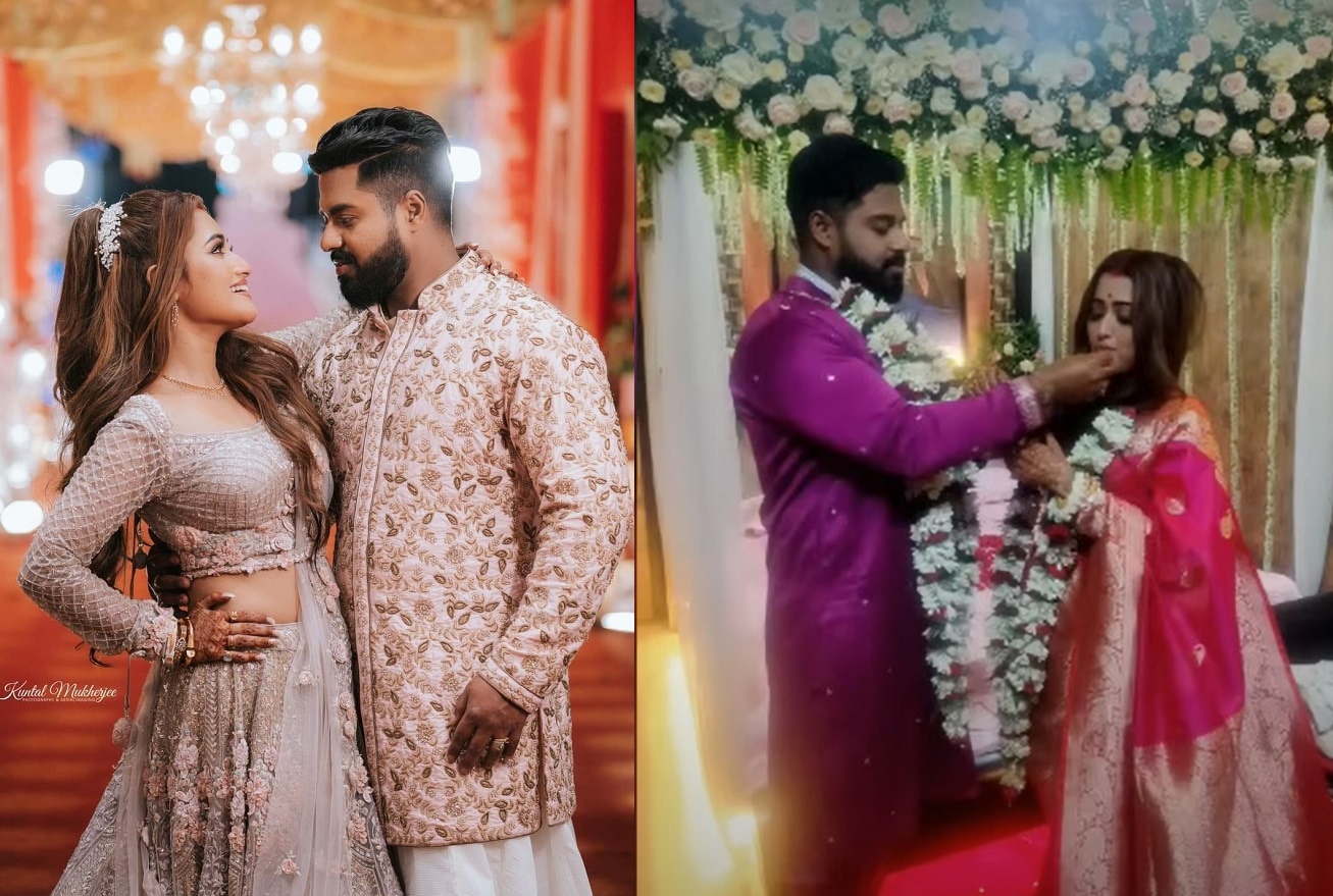 <p>রিপেসপশনে আসরে সৌম্য-সুদীপ্তা (বাঁ দিকে) ফুলশয্যার রীতি চলছে পুরোদমে (ডান দিকে) ছবি সৌজন্যে- ফেসবুক</p> <p>রিপেসপশনে আসরে সৌম্য-সুদীপ্তা (বাঁ দিকে) ফুলশয্যার রীতি চলছে পুরোদমে (ডান দিকে) ছবি সৌজন্যে- ফেসবুক</p>