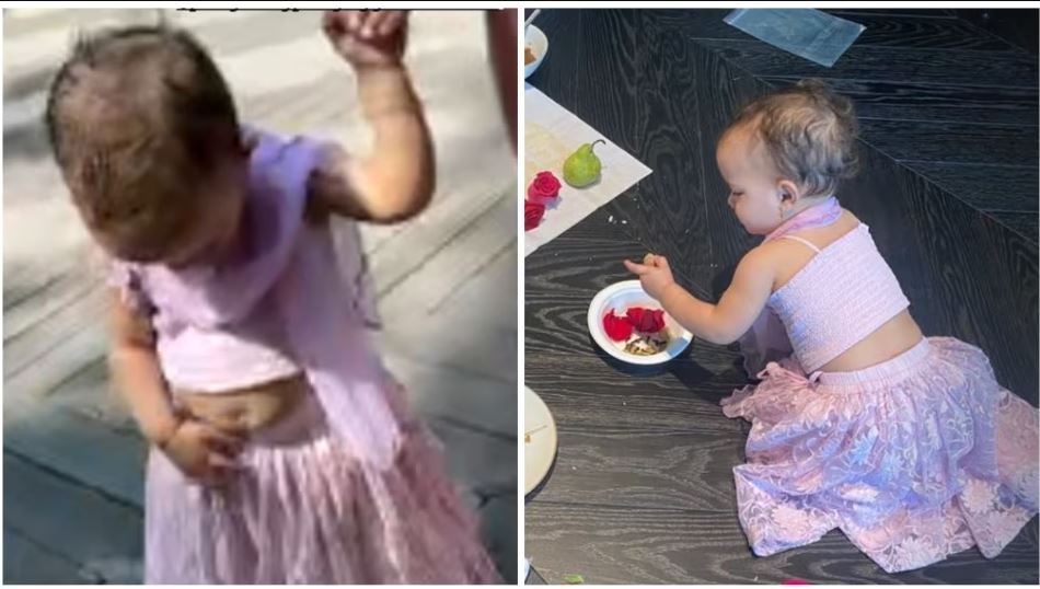 <p>মালতী একটি সুন্দর পার্পেল রঙের লেহেঙ্গা পরে</p>