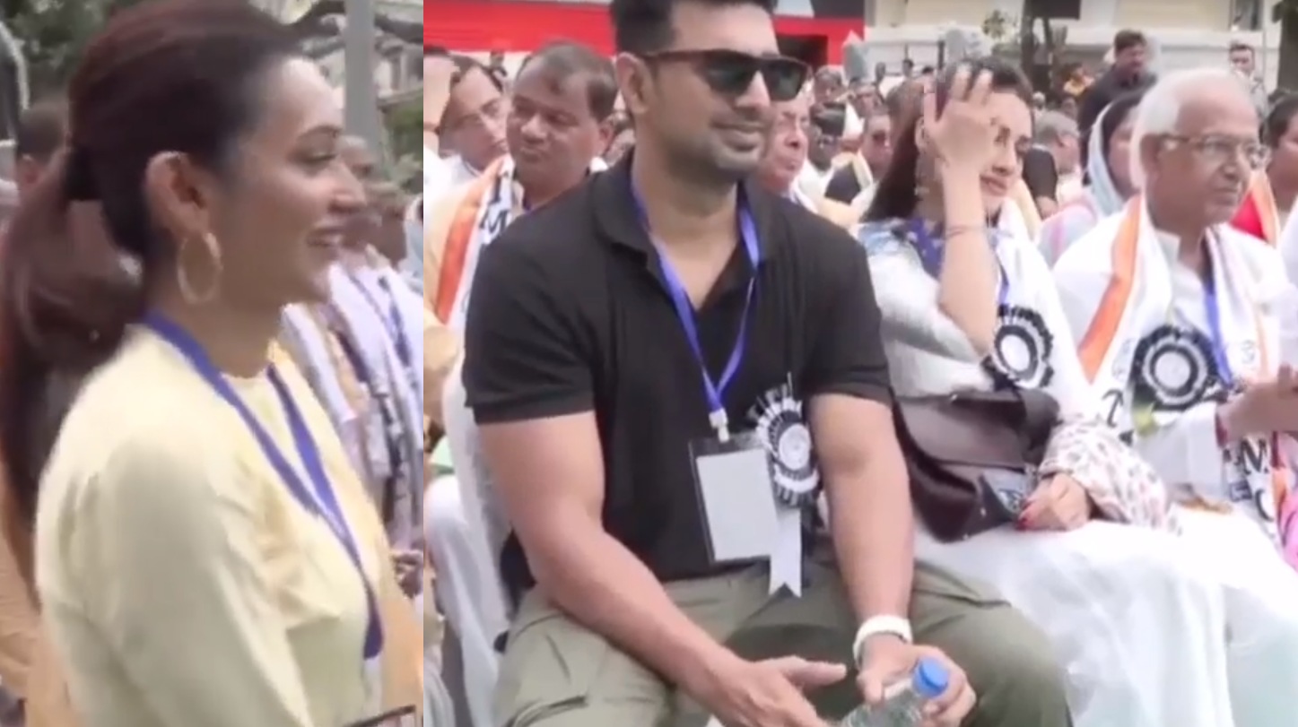 <p>২১শের মঞ্চে তৃণমূলের তিন তারকা সাংসদ </p>