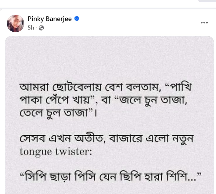 পিঙ্কির পোস্ট 