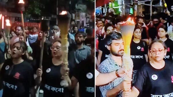 কলকাতার বিক্ষোভ: বিচারহীনতার বিরুদ্ধে মশাল হাতে সাধারণ মানুষের ক্ষোভের উদ্রেক!