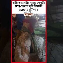 বালিগঞ্জ ২১পল্লির পুজোয় মুখ্যমন্ত্রীর সঙ্গে ছেলের ছবি দিয়ে কী বললেন সুদীপা?